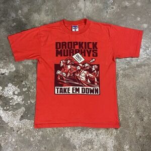 Union Made Dropkick Murphys T-Shirt Size Medium Red Take Em Down Punk Band Logo